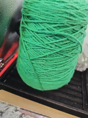 Yarn 1 Lb. Lily Craft Cotton 4 Ply New Old Stock Cone Emerald lot #013 4930HC